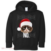 Funny Cat NO Meme Ugly Christmas Sweater Toddler Hoodie thumb 0