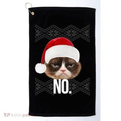 Funny Cat NO Meme Ugly Christmas Sweater Golf Towel