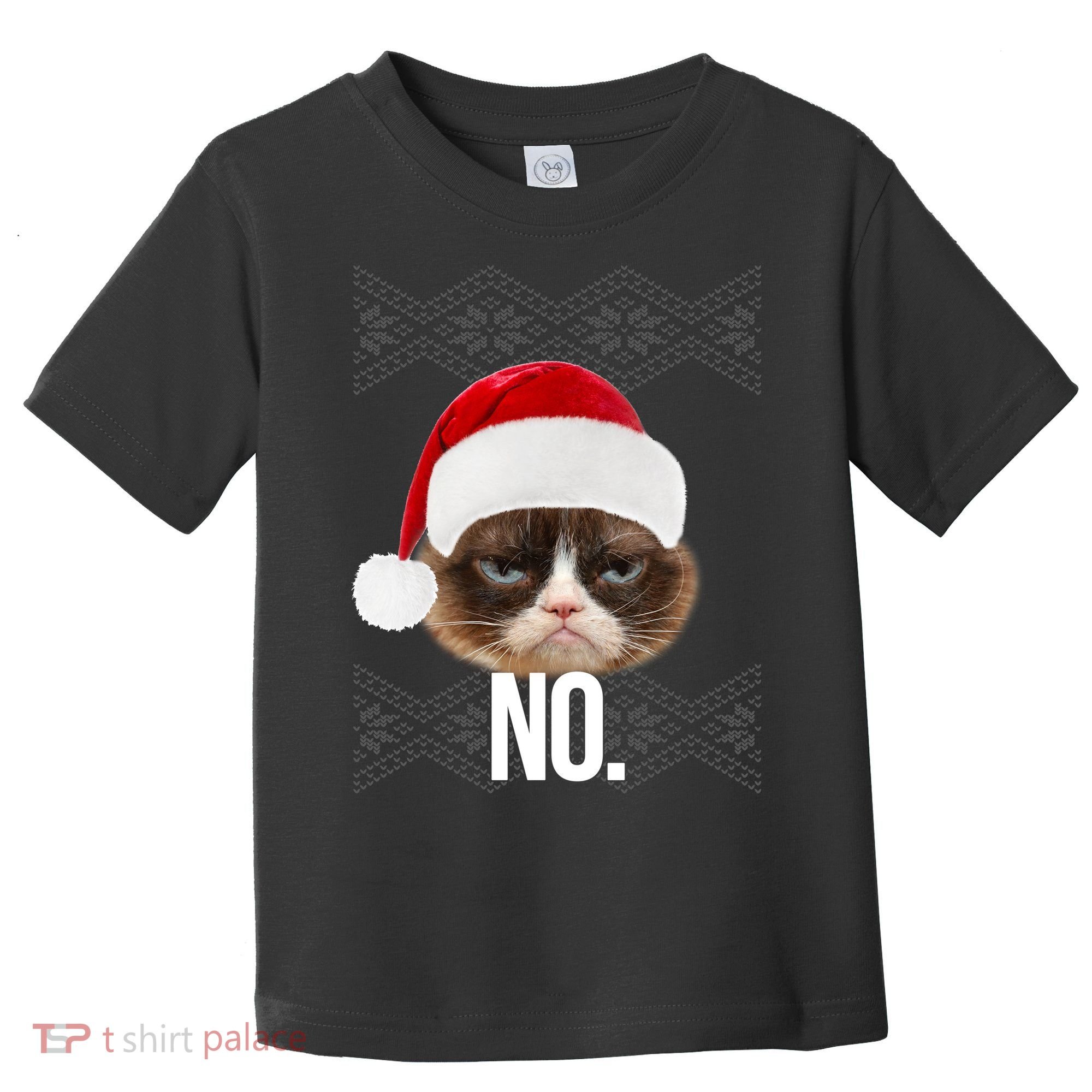 Funny Cat NO Meme Ugly Christmas Sweater Toddler T-Shirt