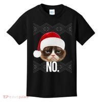 Funny Cat NO Meme Ugly Christmas Sweater Kids T-Shirt thumb 0