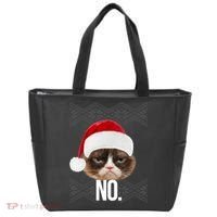 Funny Cat NO Meme Ugly Christmas Sweater Tote Bag thumb 0