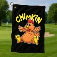 Funny Chimkin Meme Chunky Chicken Golf Towel thumb 1