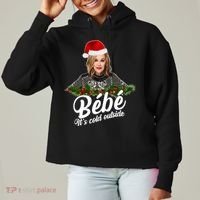 Funny Christmas Bebe It's Cold Outside  Ladies Heavyweight Boxy Pullover Hoodie thumb 0