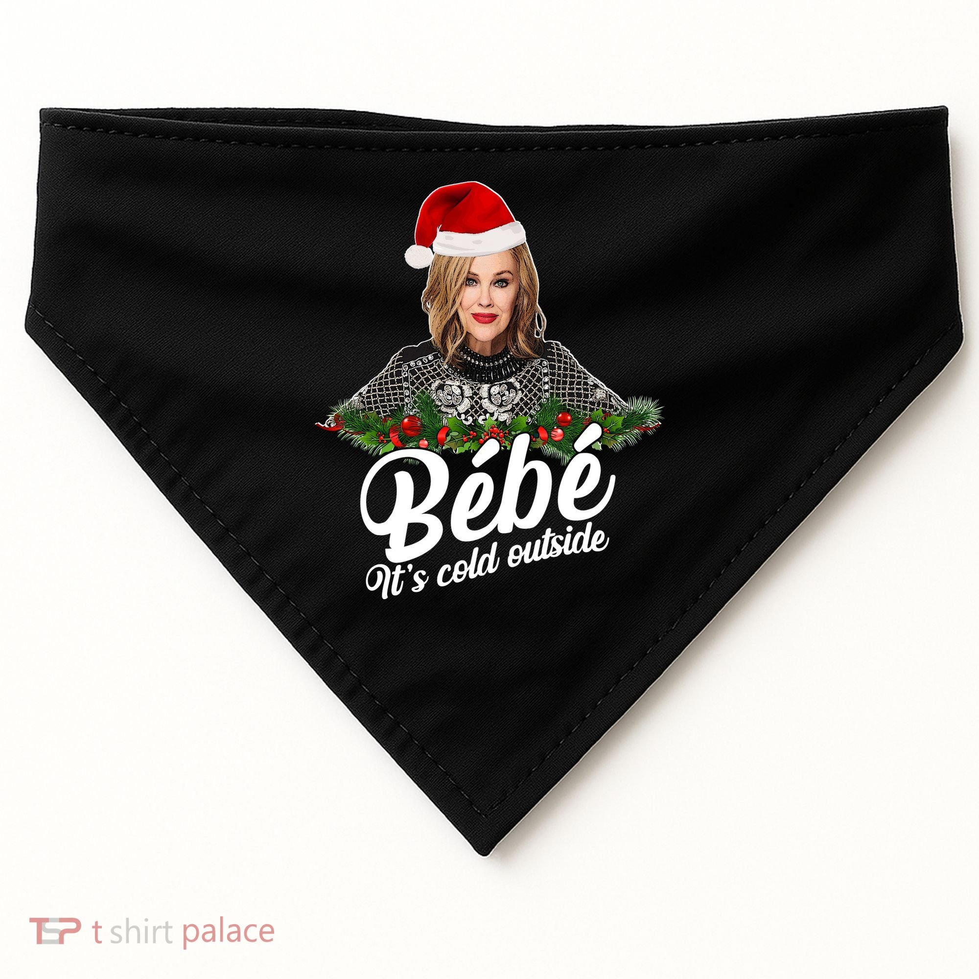 Funny Christmas Bebe It's Cold Outside  USA-Made Doggie Bandana
