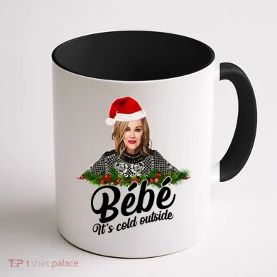 Funny Christmas Bebe It's Cold Outside  Coffee Mug back