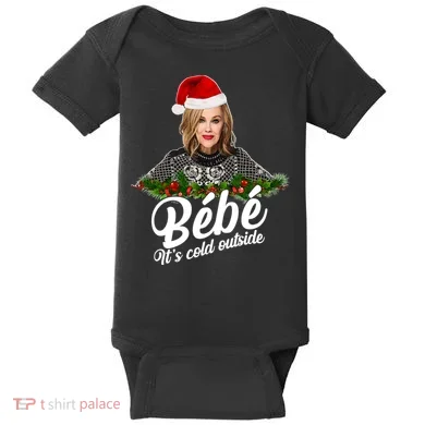 Funny Christmas Bebe It's Cold Outside  Baby Bodysuit