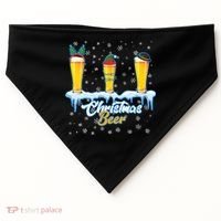 Funny Christmas Beer USA-Made Doggie Bandana thumb 0
