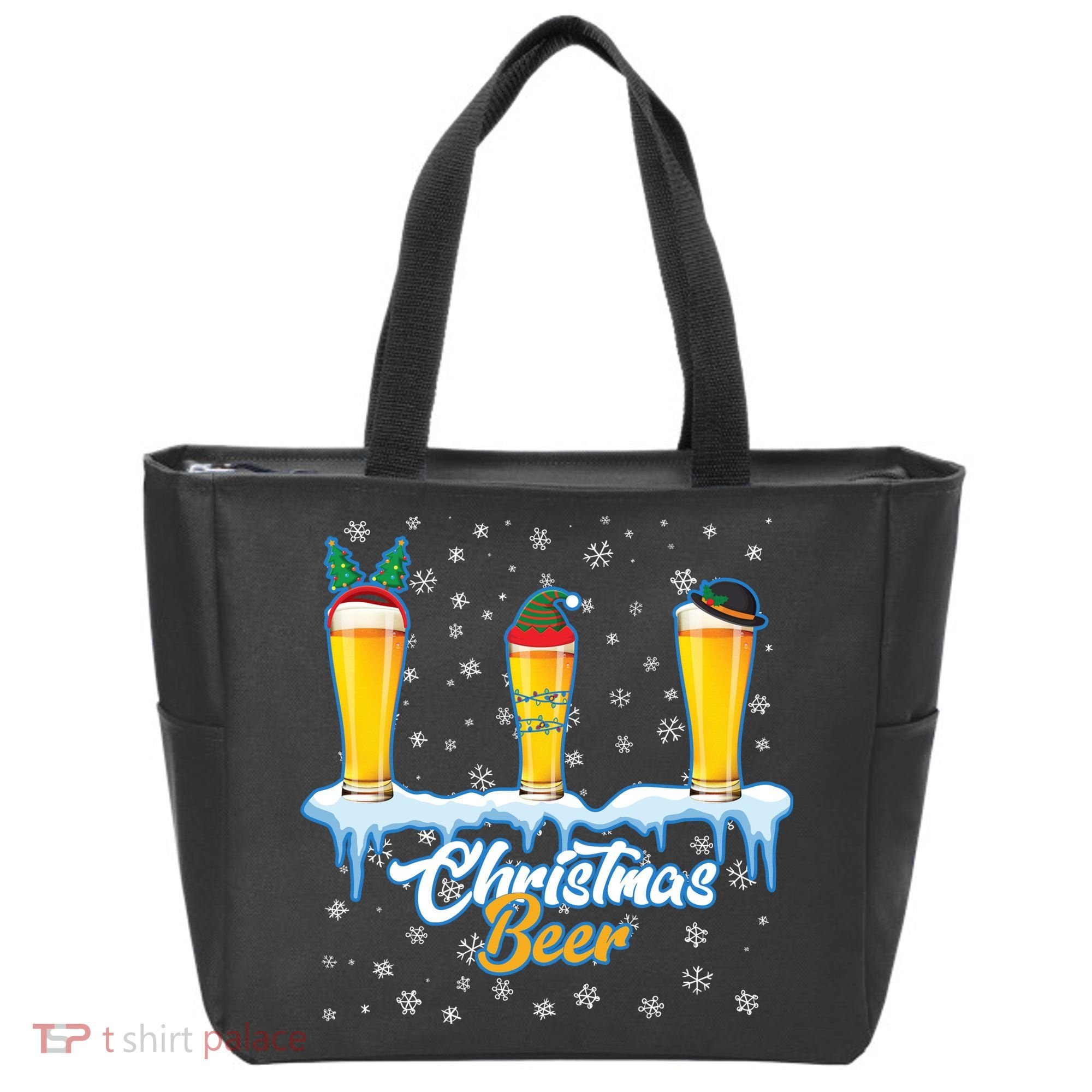 Funny Christmas Beer Tote Bag