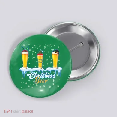 Funny Christmas Beer Button