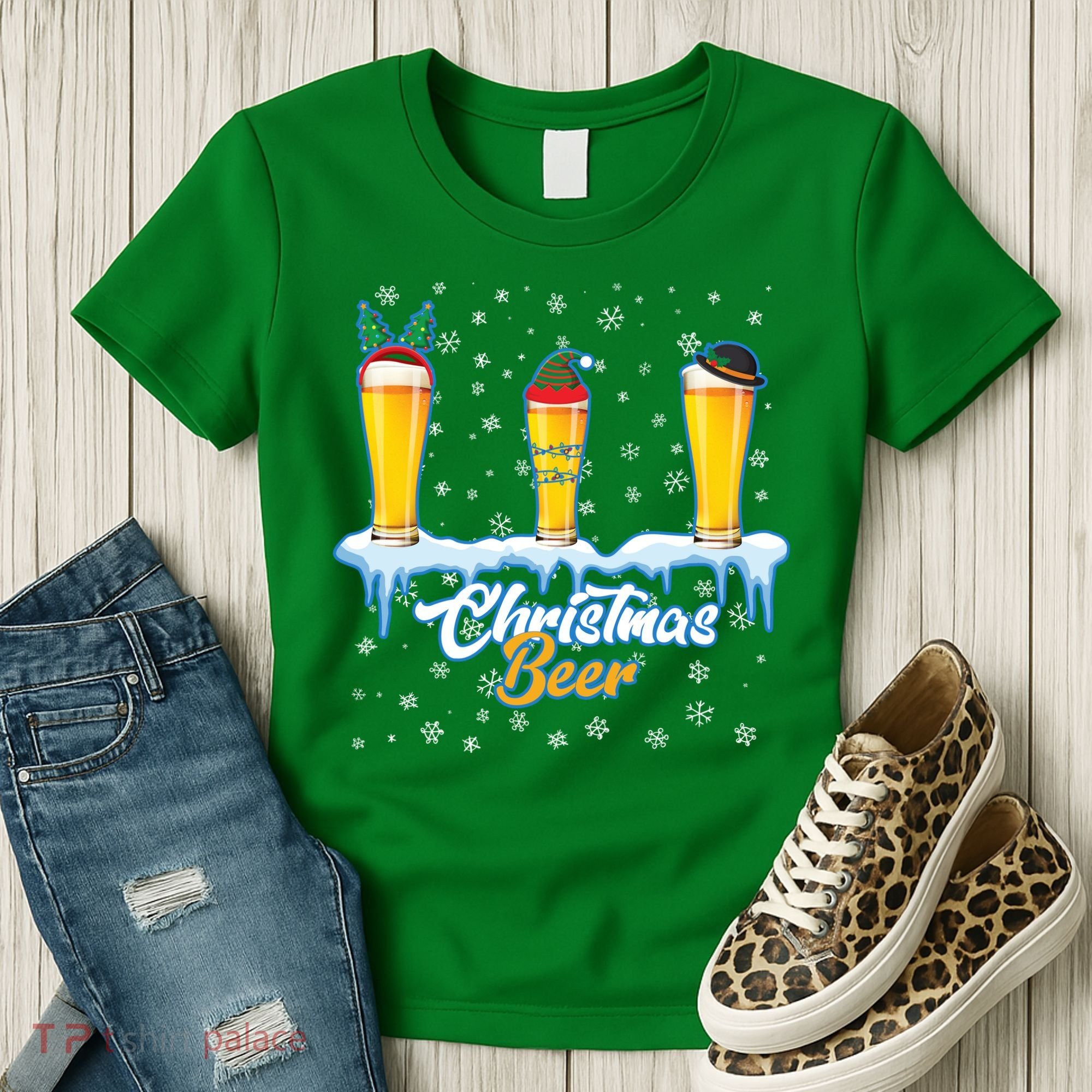 Funny Christmas Beer Women's T-Shirt
