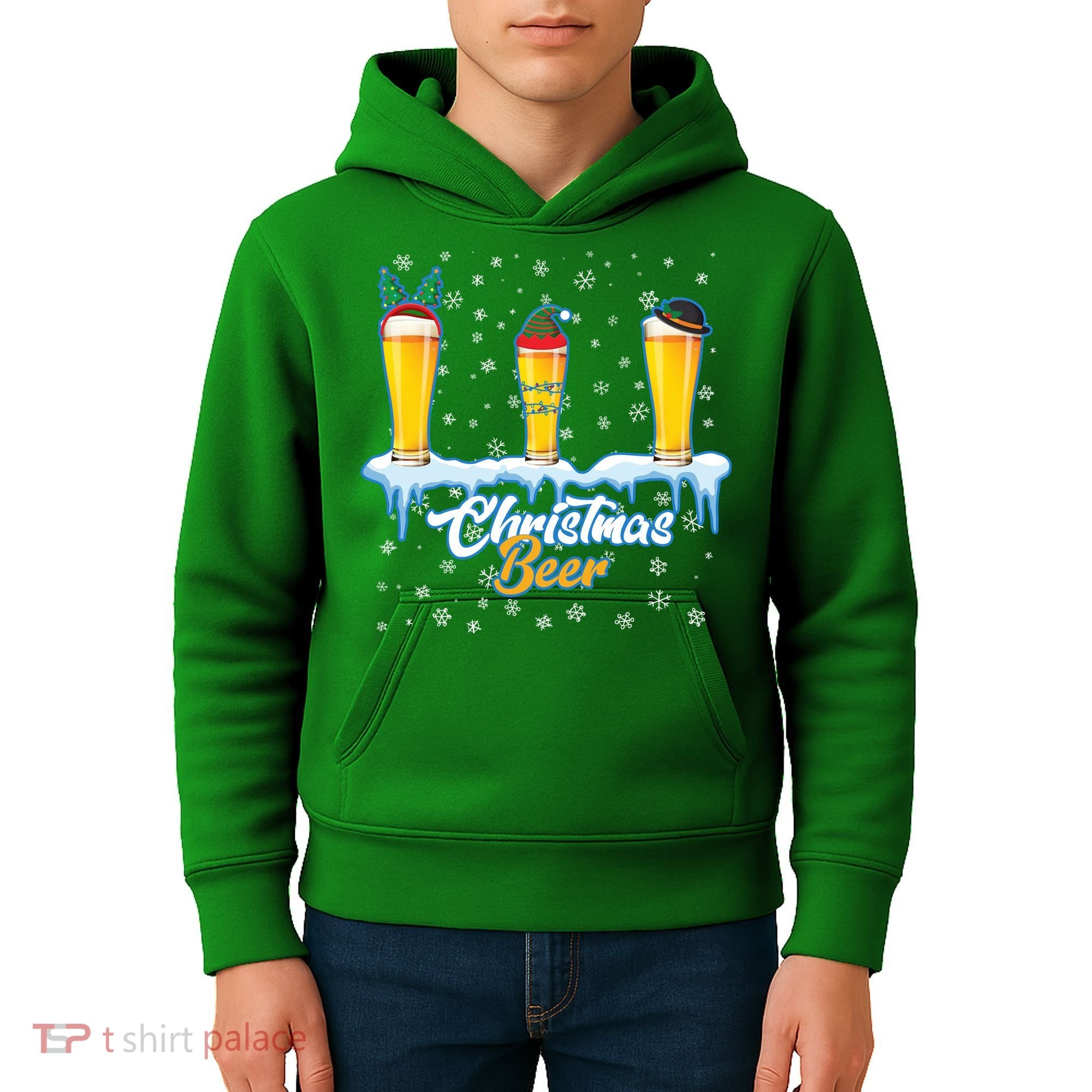 Funny Christmas Beer Kids Hoodie