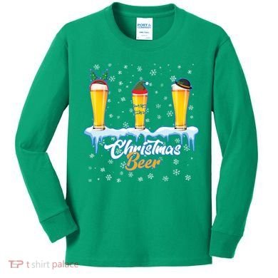 Funny Christmas Beer Kids Long Sleeve Shirt