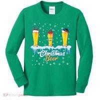 Funny Christmas Beer Kids Long Sleeve Shirt thumb 0