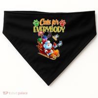 Funny Christmas Cats For Everyone Santa Claus USA-Made Doggie Bandana thumb 0