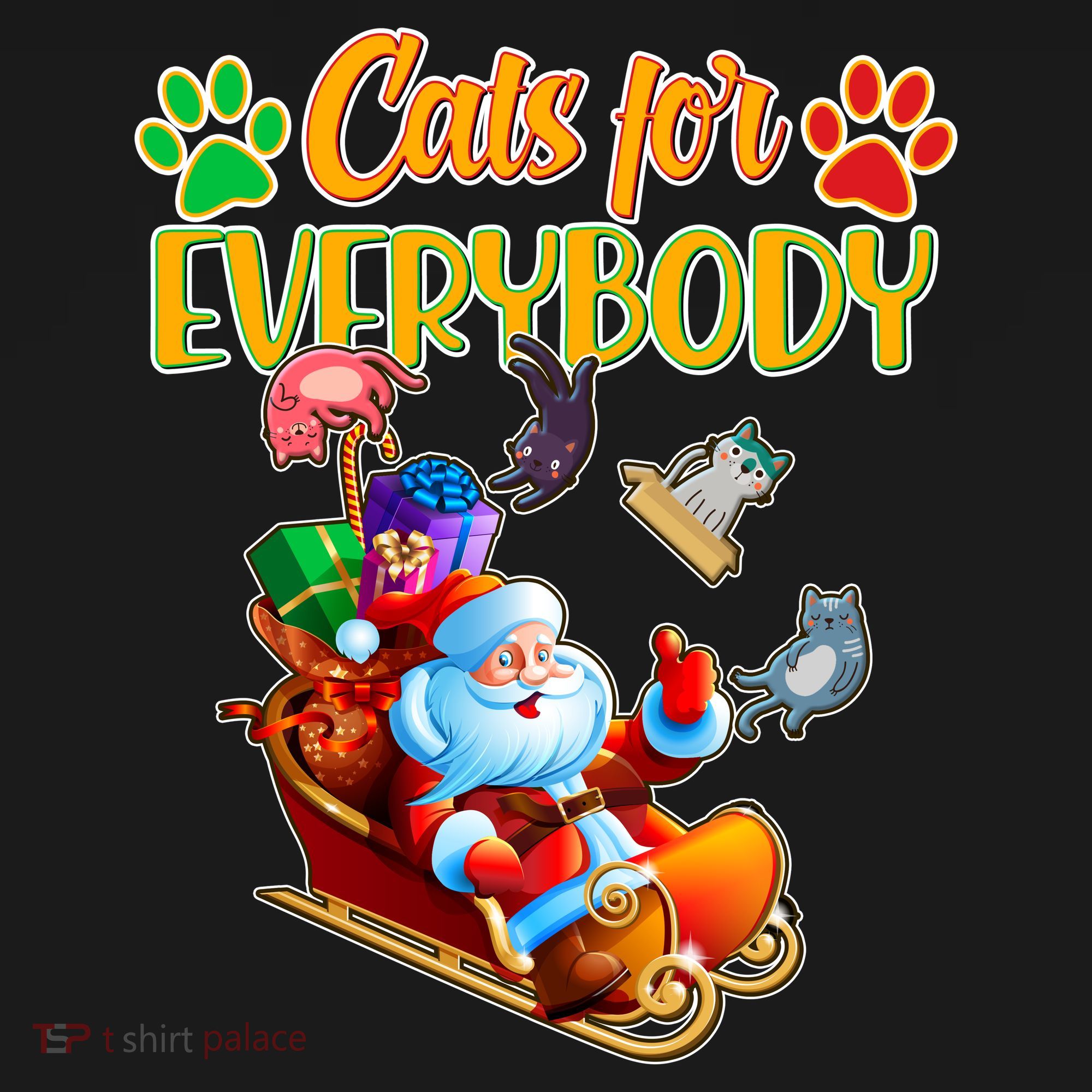 Funny Christmas Cats For Everyone Santa Claus Long Sleeve Shirt