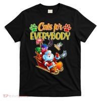 Funny Christmas Cats For Everyone Santa Claus T-Shirt thumb 0