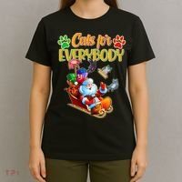Funny Christmas Cats For Everyone Santa Claus T-Shirt thumb 4