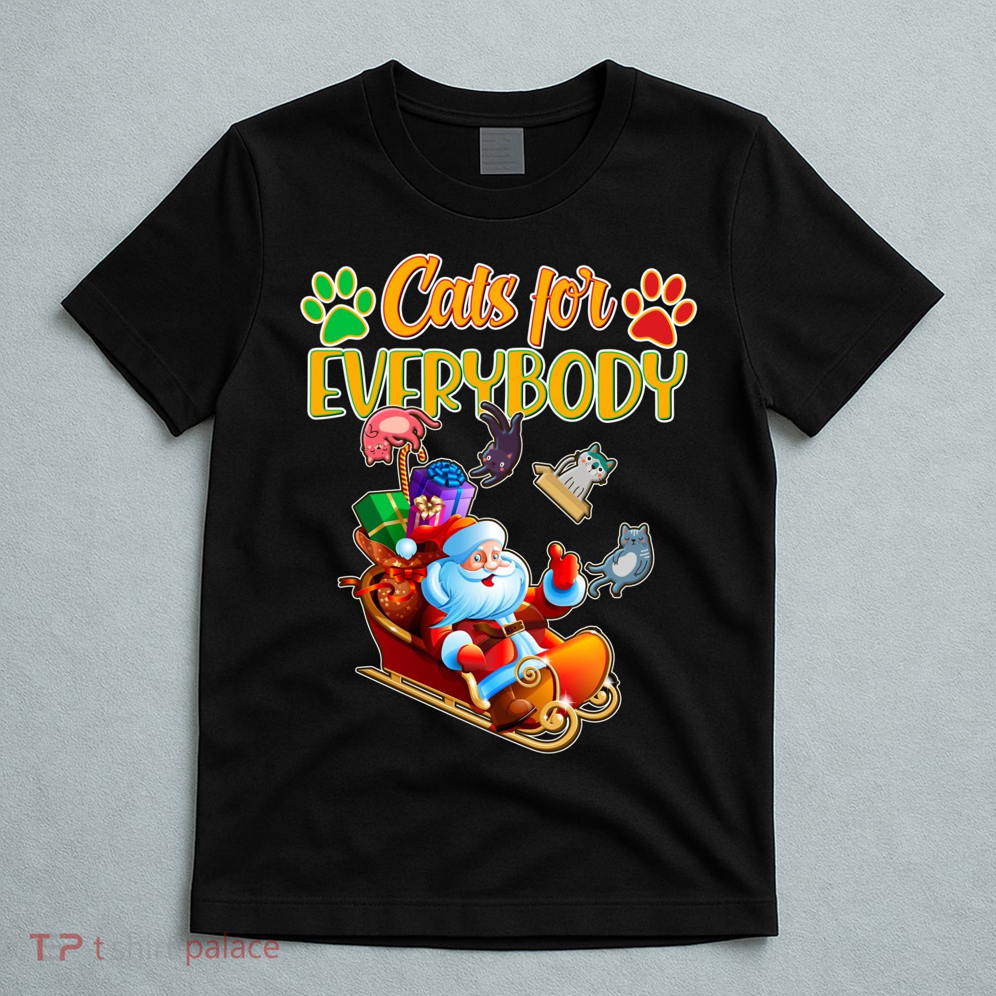 Funny Christmas Cats For Everyone Santa Claus T-Shirt