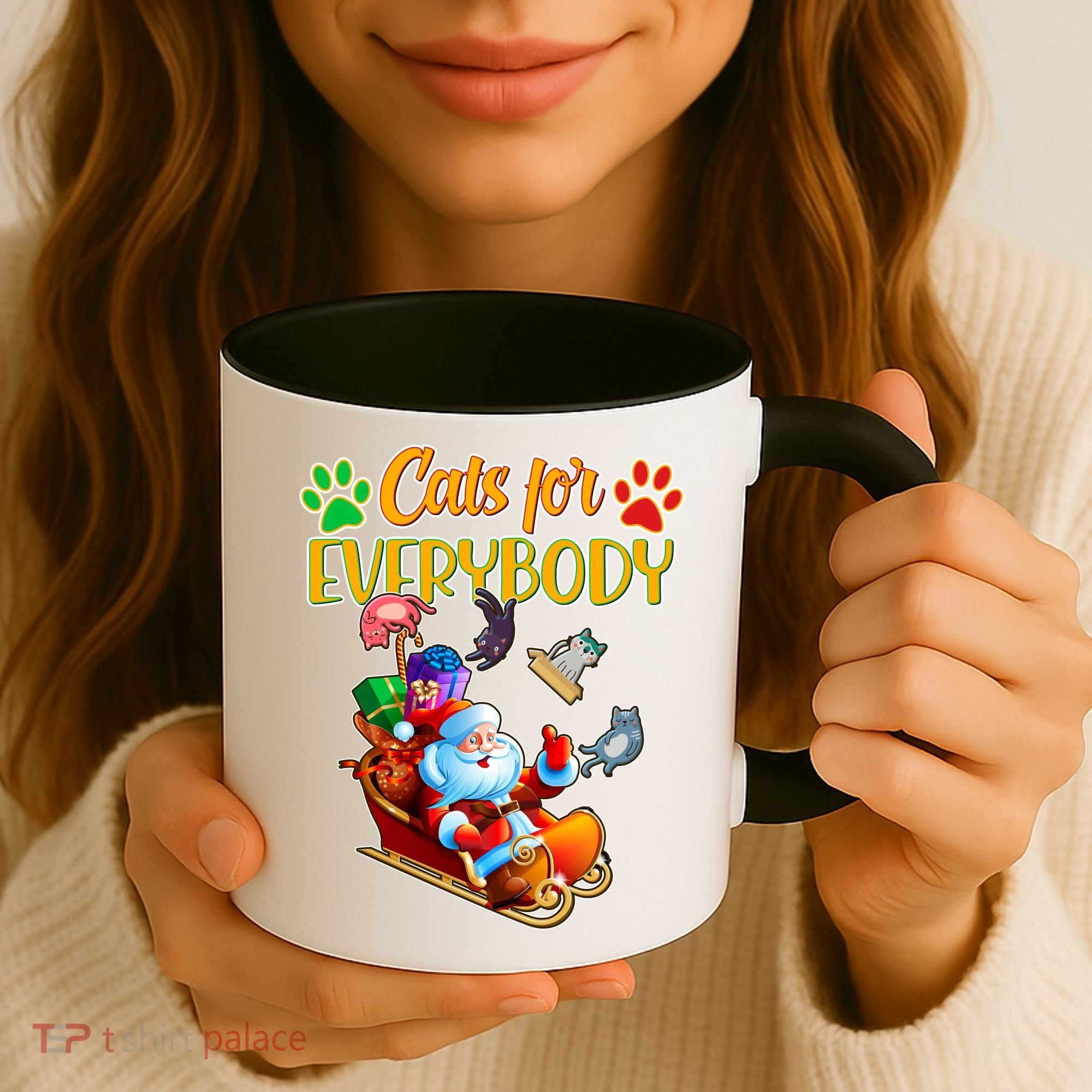 Funny Christmas Cats For Everyone Santa Claus Coffee Mug