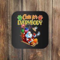 Funny Christmas Cats For Everyone Santa Claus Coaster thumb 0