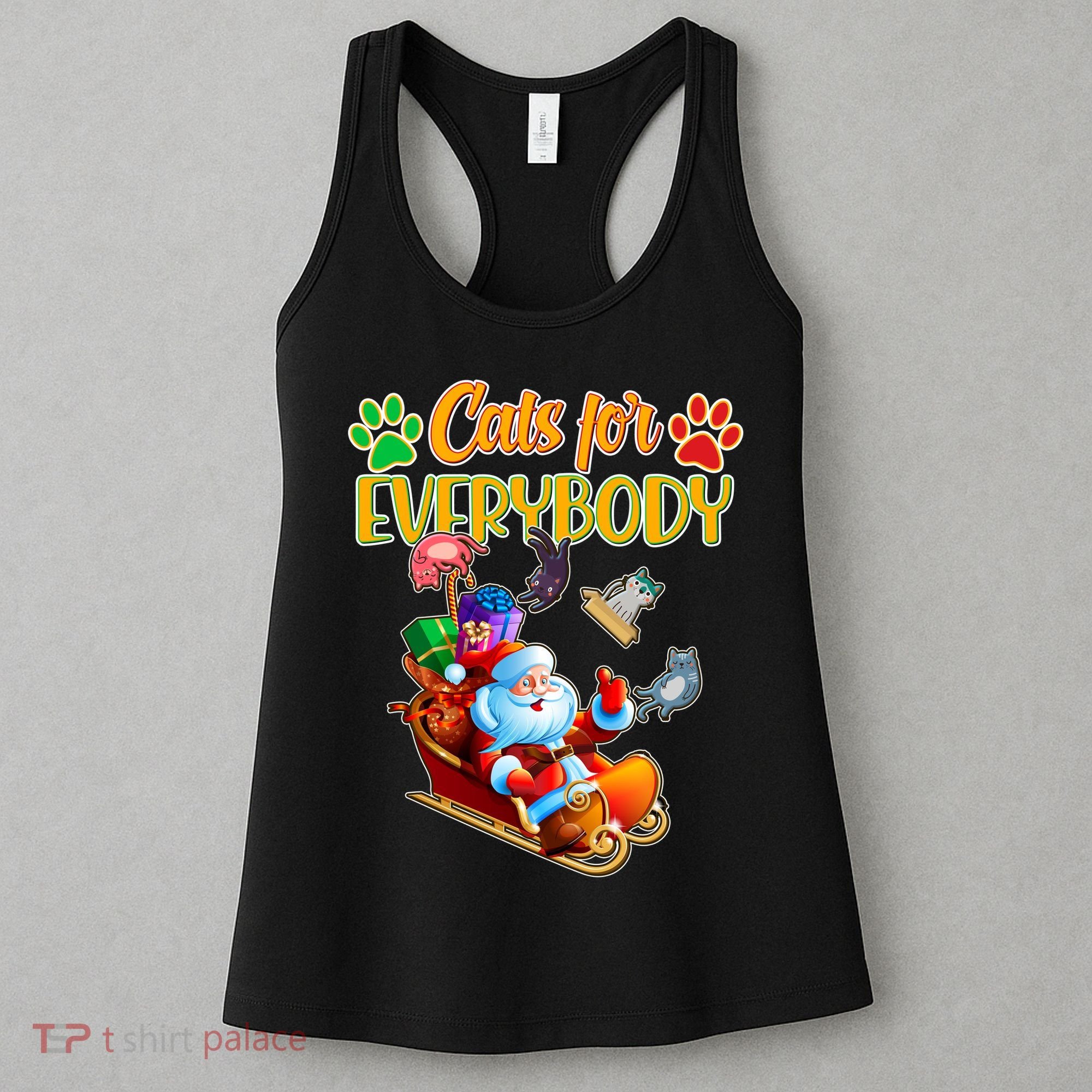 Funny Christmas Cats For Everyone Santa Claus Women's Tank Top
