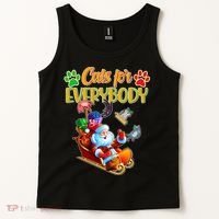 Funny Christmas Cats For Everyone Santa Claus Tank Top thumb 2
