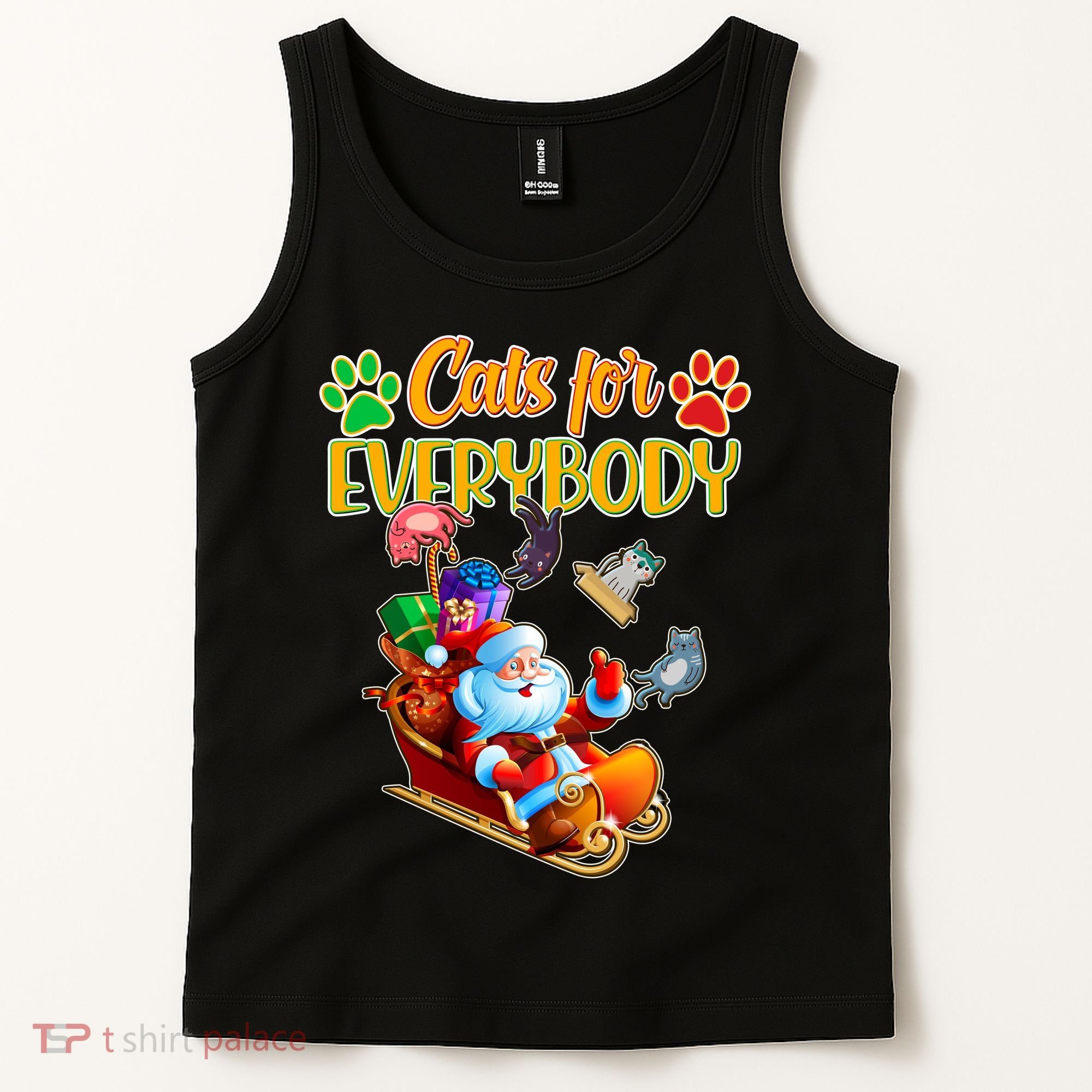 Funny Christmas Cats For Everyone Santa Claus Tank Top
