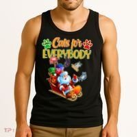 Funny Christmas Cats For Everyone Santa Claus Tank Top thumb 3