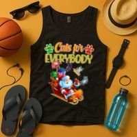 Funny Christmas Cats For Everyone Santa Claus Tank Top thumb 4