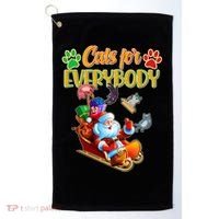 Funny Christmas Cats For Everyone Santa Claus Golf Towel thumb 0