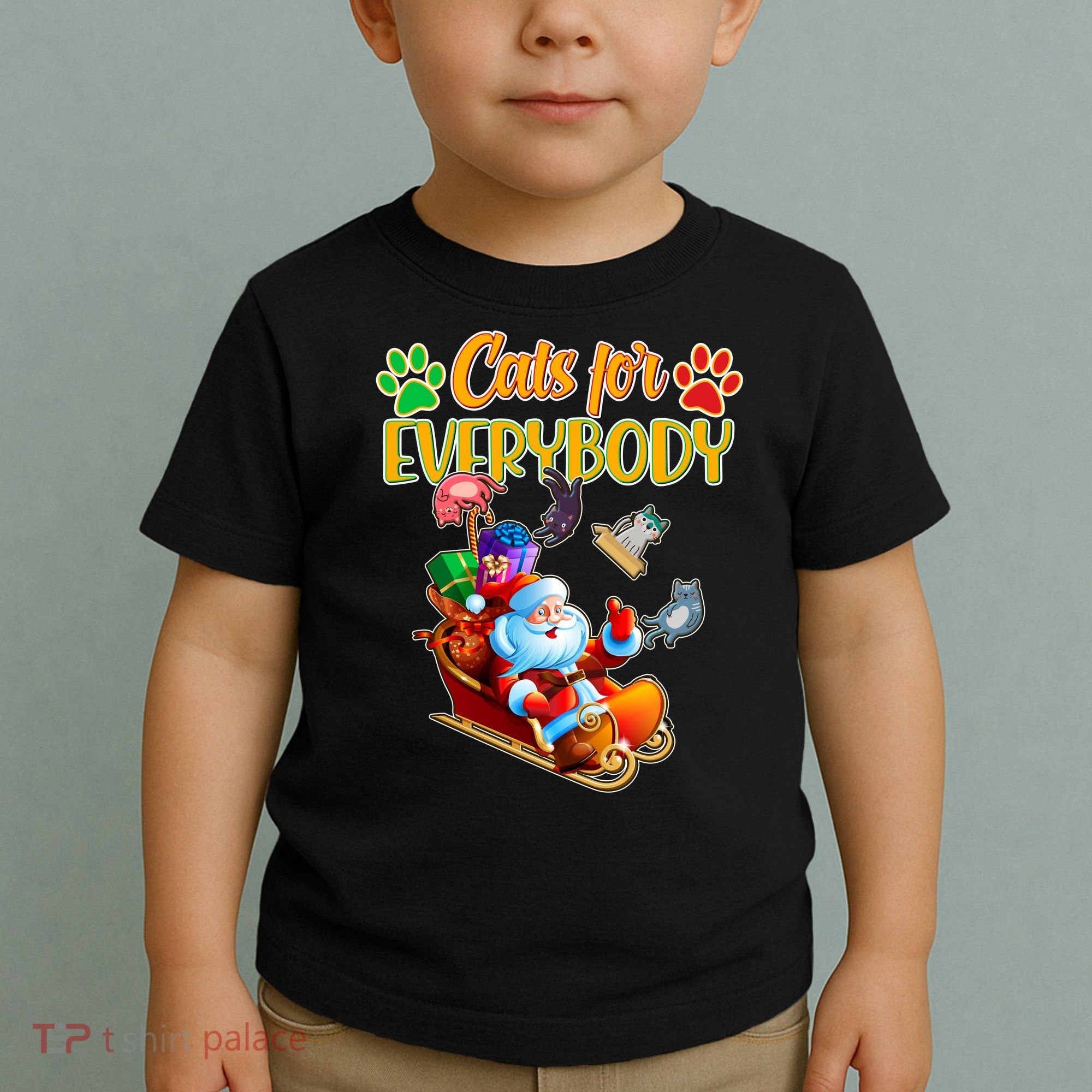 Funny Christmas Cats For Everyone Santa Claus Toddler T-Shirt