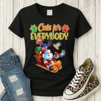 Funny Christmas Cats For Everyone Santa Claus Women's T-Shirt thumb 3