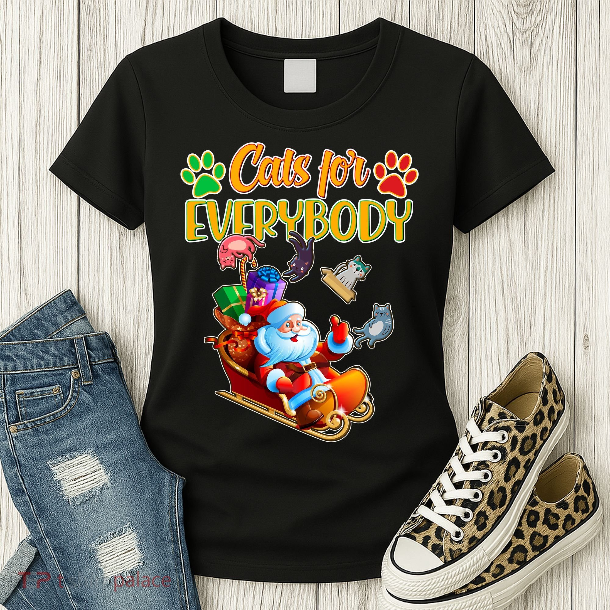 Funny Christmas Cats For Everyone Santa Claus Women's T-Shirt