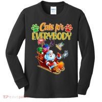 Funny Christmas Cats For Everyone Santa Claus Kids Long Sleeve Shirt thumb 0