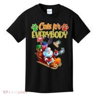 Funny Christmas Cats For Everyone Santa Claus Kids T-Shirt thumb 0
