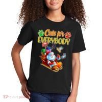 Funny Christmas Cats For Everyone Santa Claus Kids T-Shirt thumb 2