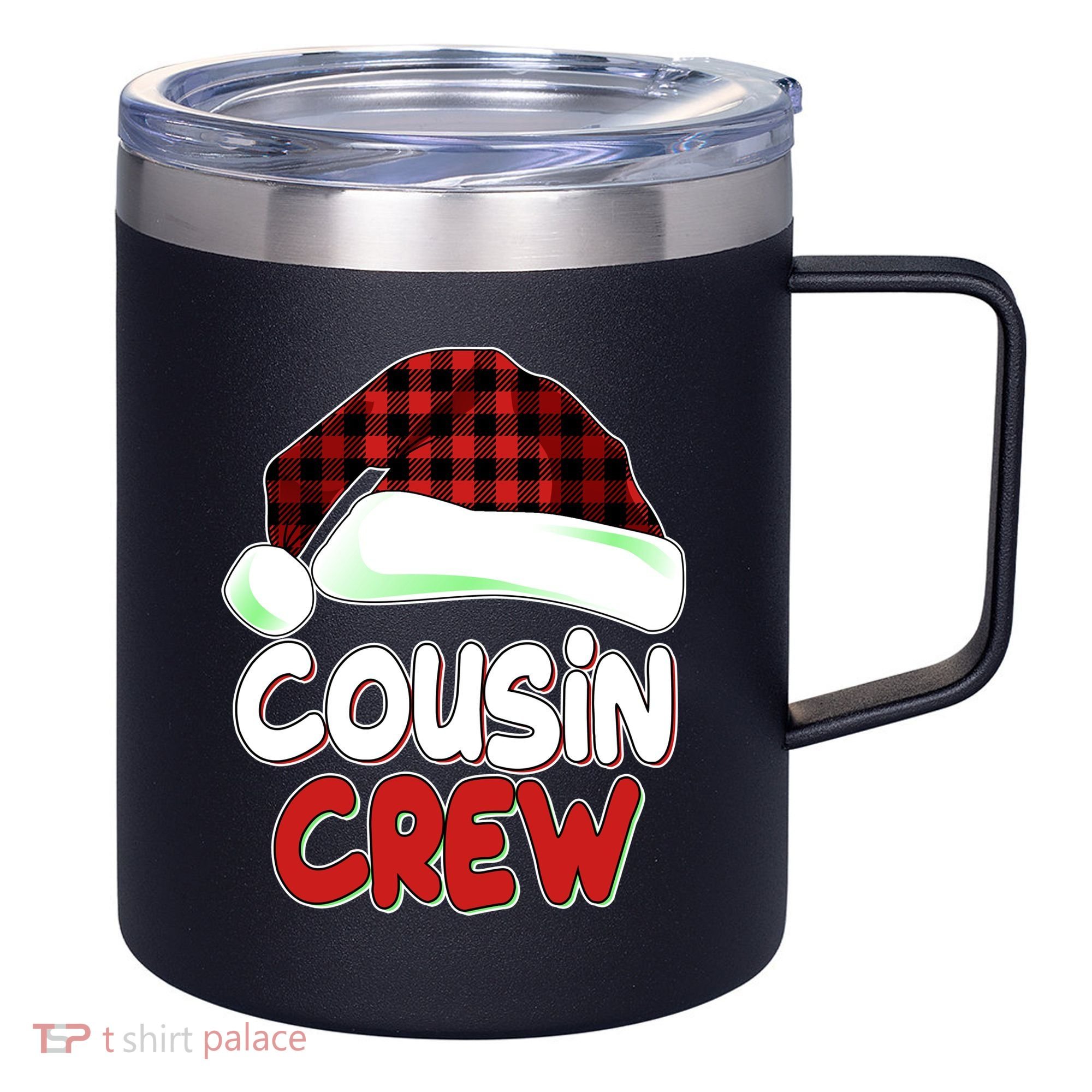 Funny Christmas Cousin Crew Matching Family Shirts 12oz Stainless Steel Coffee Mug