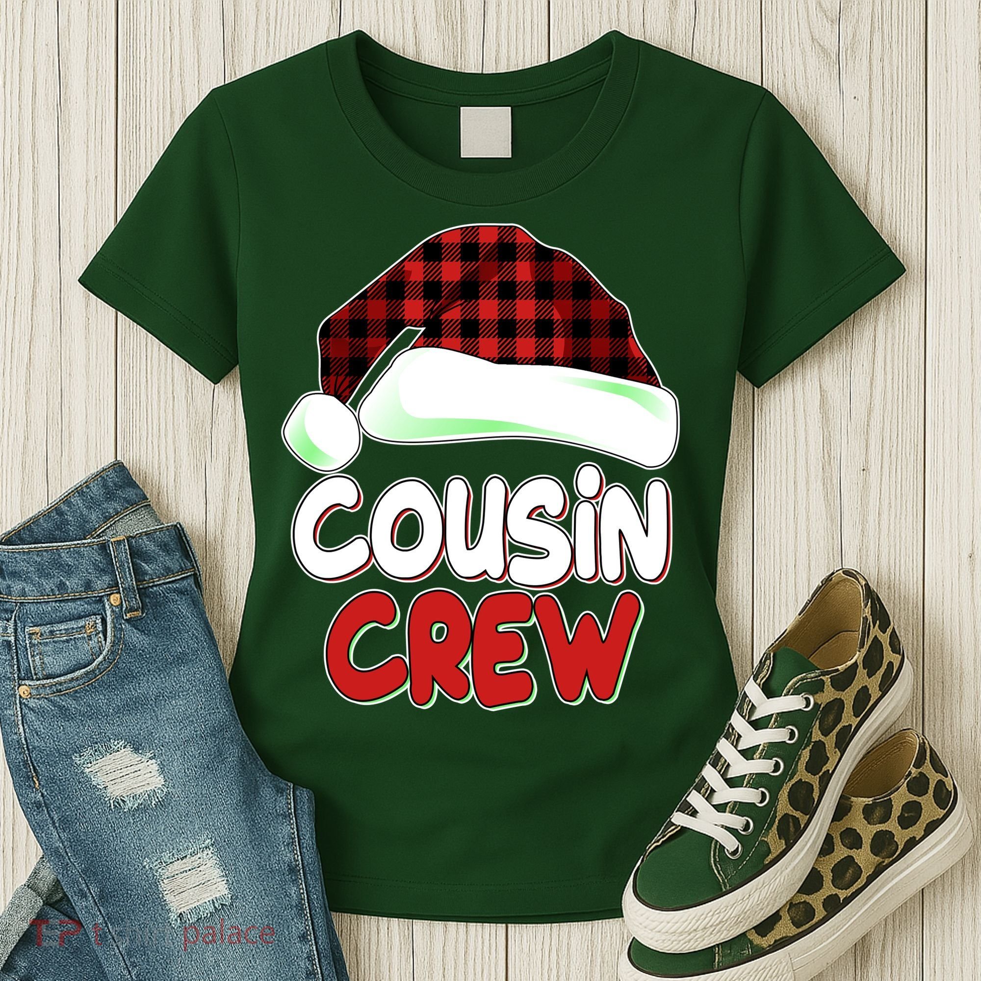 Funny Christmas Cousin Crew Matching Family Shirts Women's T-Shirt