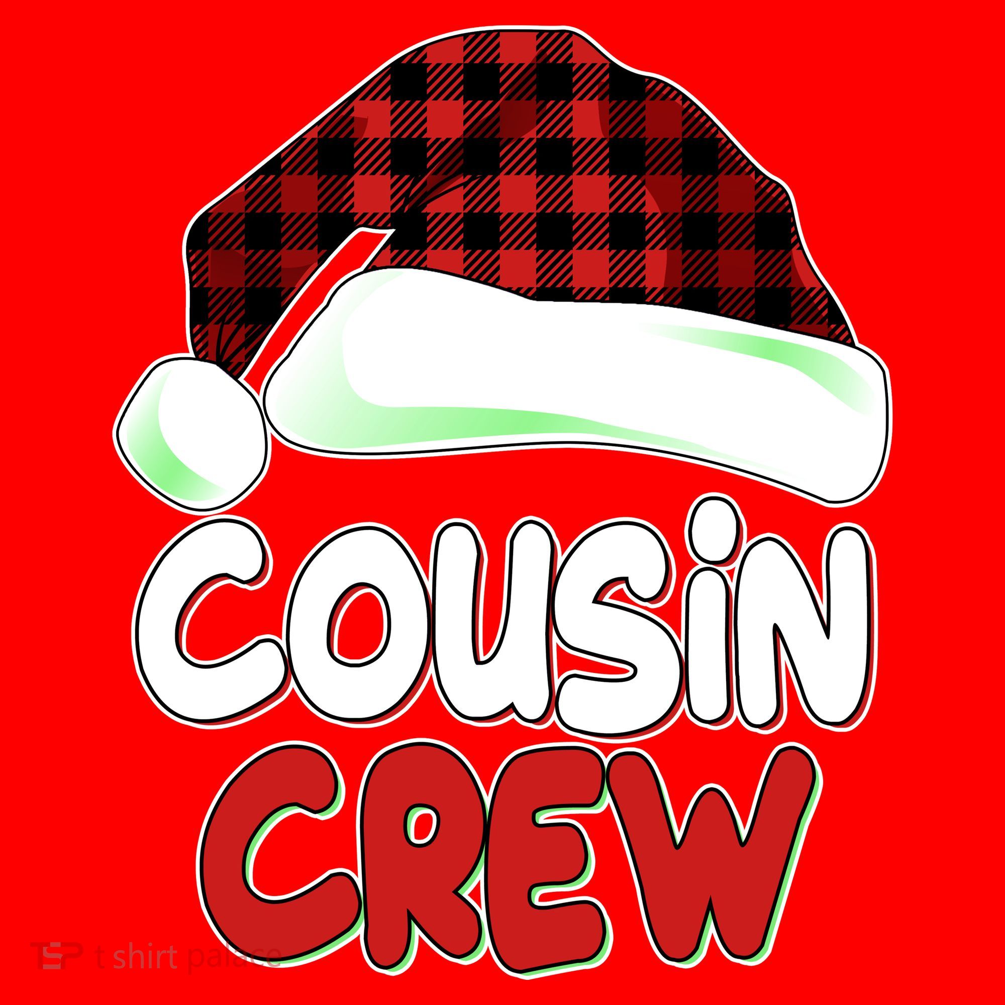 Funny Christmas Cousin Crew Matching Family Shirts Santa Hat