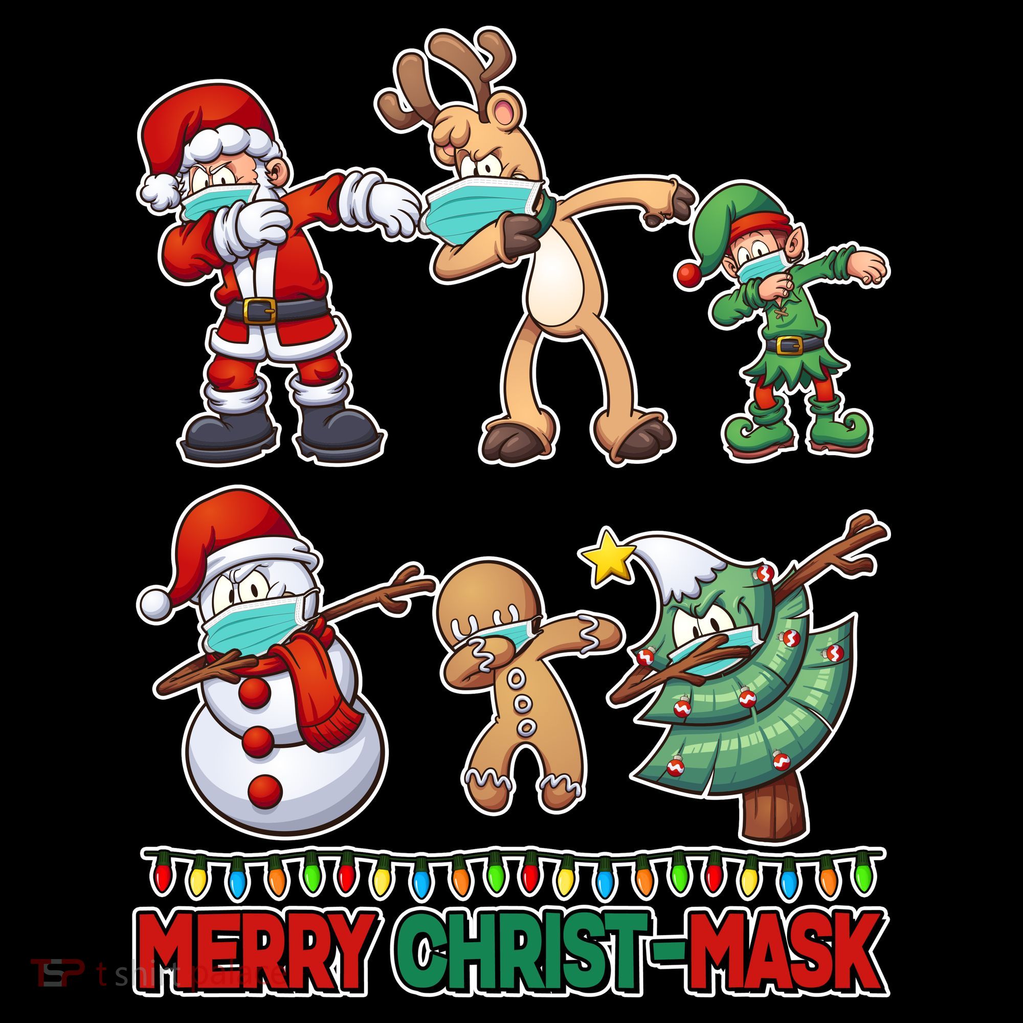 Funny Christmas Dabbing Merry Christ-Mask Long Sleeve Shirt