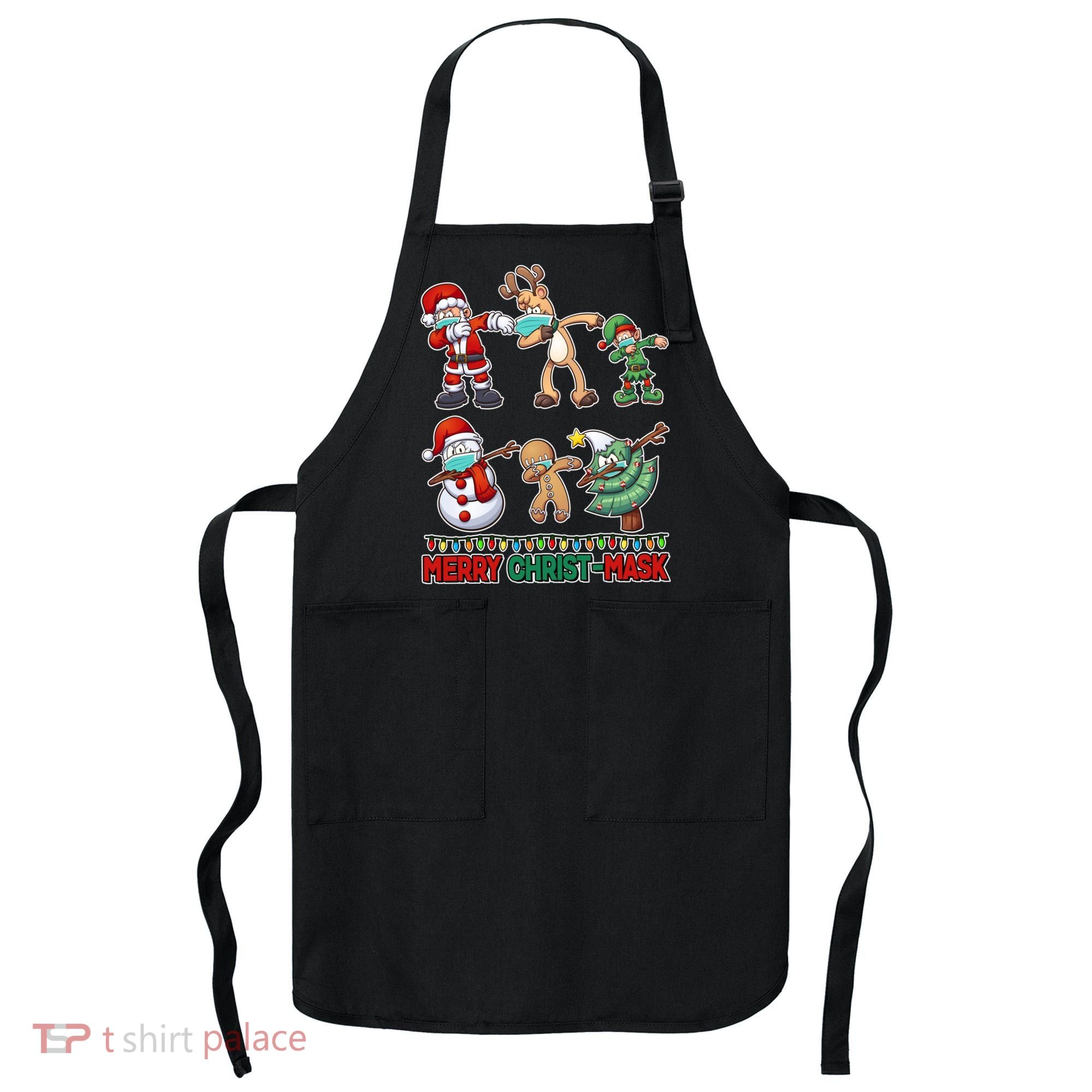 Funny Christmas Dabbing Merry Christ-Mask Apron
