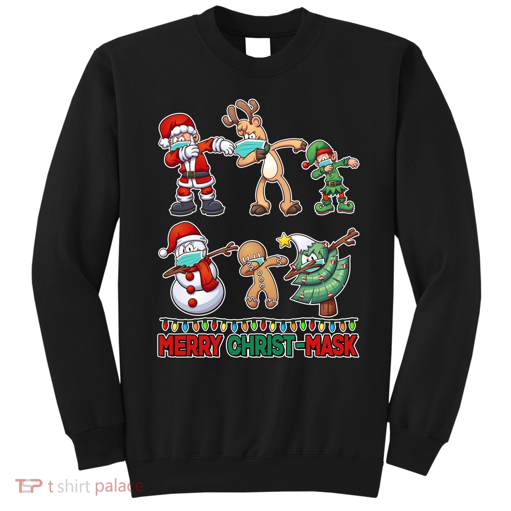 Funny Christmas Dabbing Merry Christ-Mask Sweatshirt