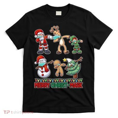 Funny Christmas Dabbing Merry Christ-Mask T-Shirt