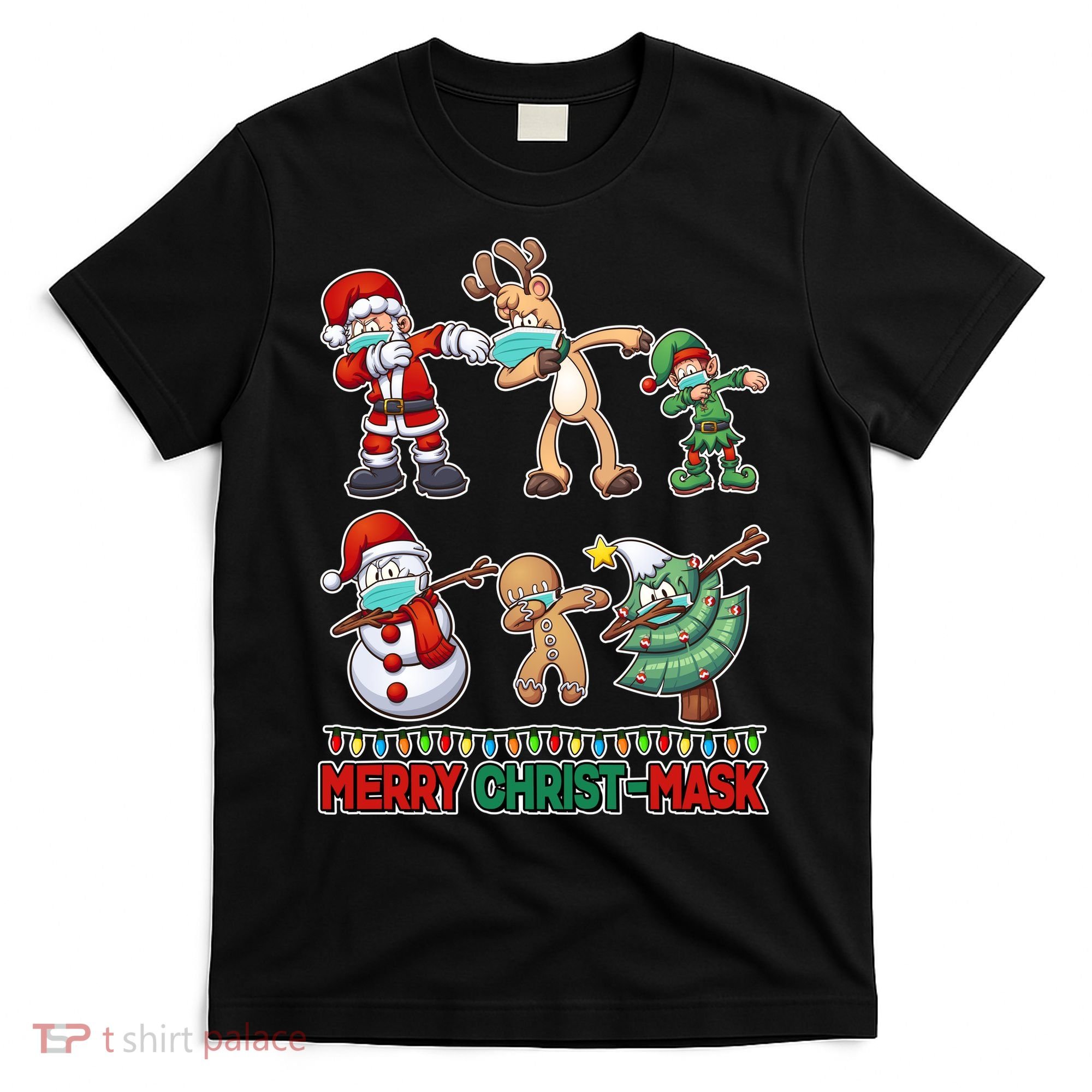 Funny Christmas Dabbing Merry Christ-Mask T-Shirt