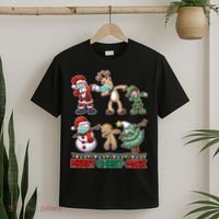 Funny Christmas Dabbing Merry Christ-Mask T-Shirt thumb 2