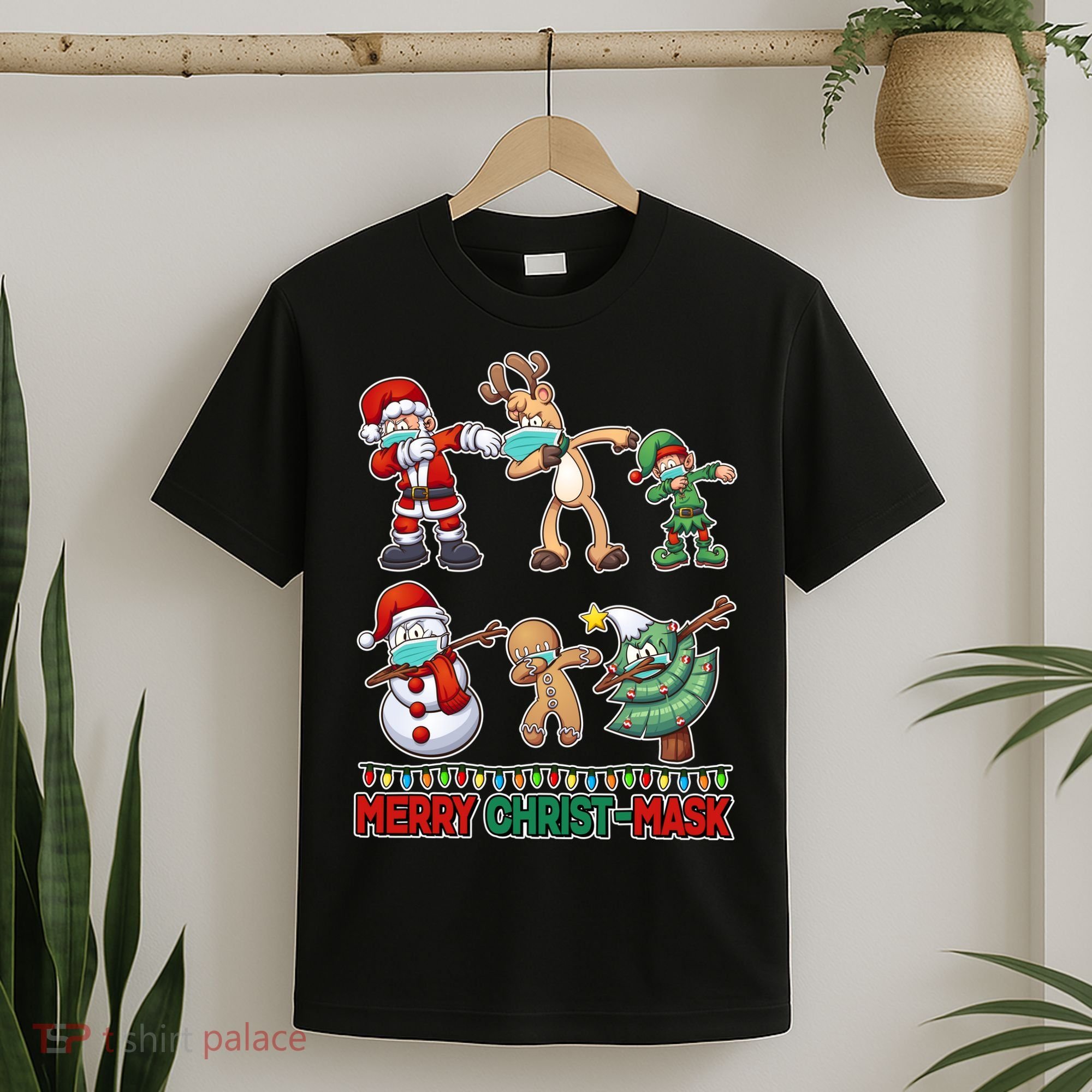 Funny Christmas Dabbing Merry Christ-Mask T-Shirt