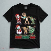 Funny Christmas Dabbing Merry Christ-Mask T-Shirt thumb 5