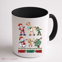 Funny Christmas Dabbing Merry Christ-Mask Coffee Mug thumb 1
