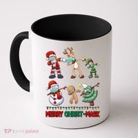 Funny Christmas Dabbing Merry Christ-Mask Coffee Mug thumb 0