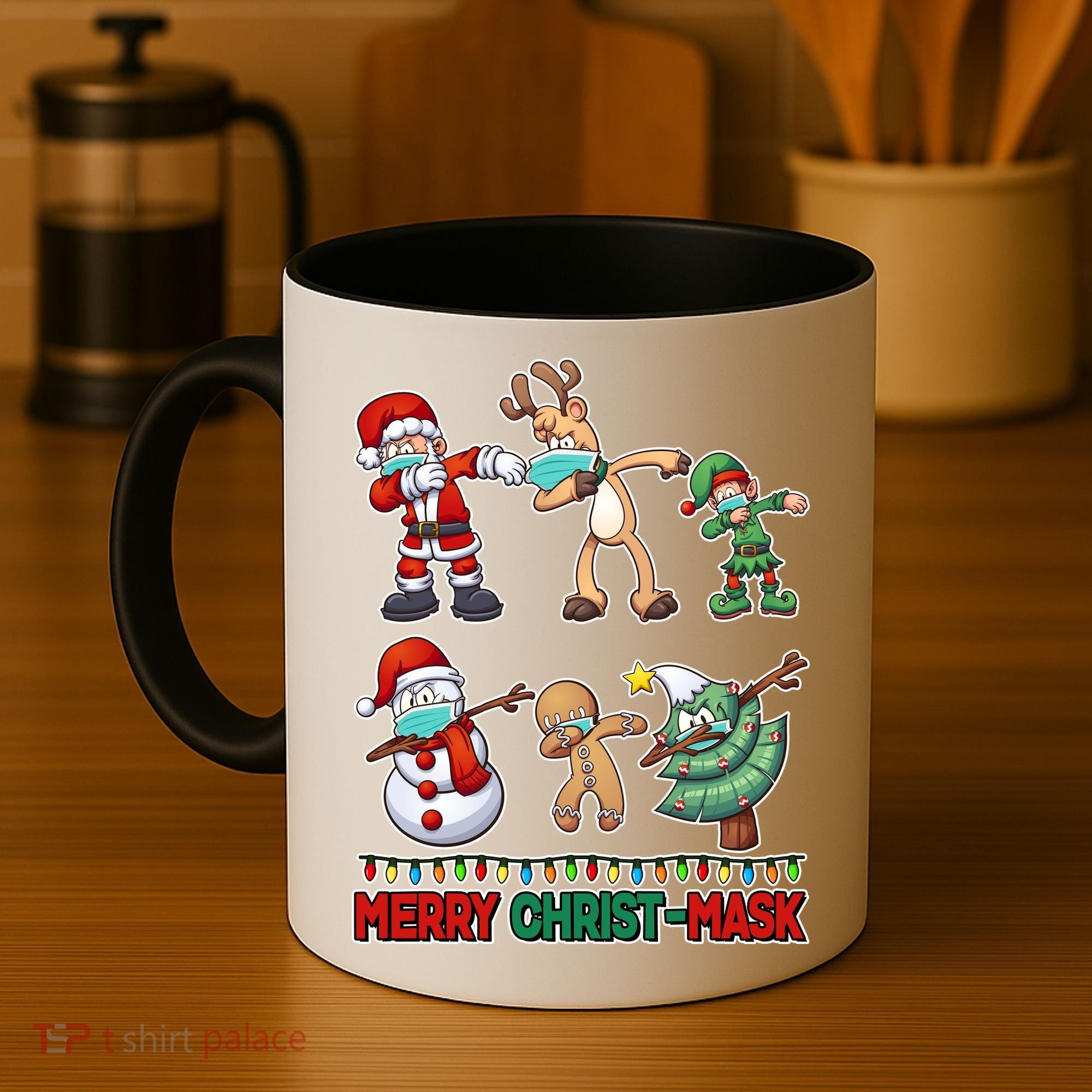 Funny Christmas Dabbing Merry Christ-Mask Coffee Mug